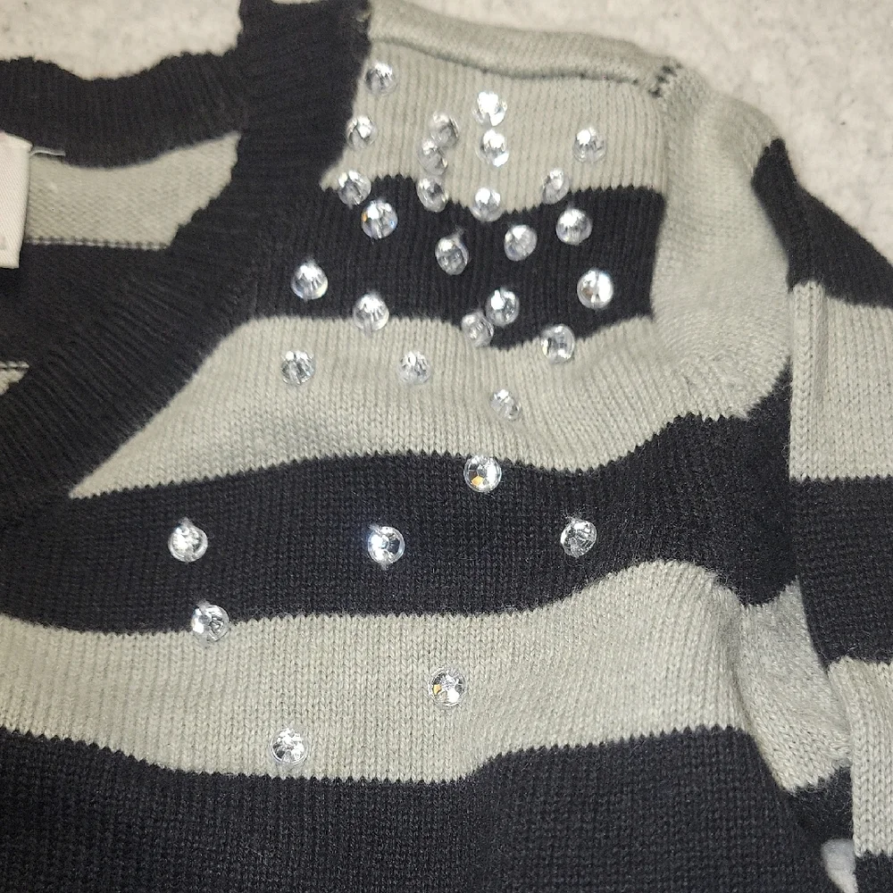 The Children's Place Black and Gray Striped Sweater